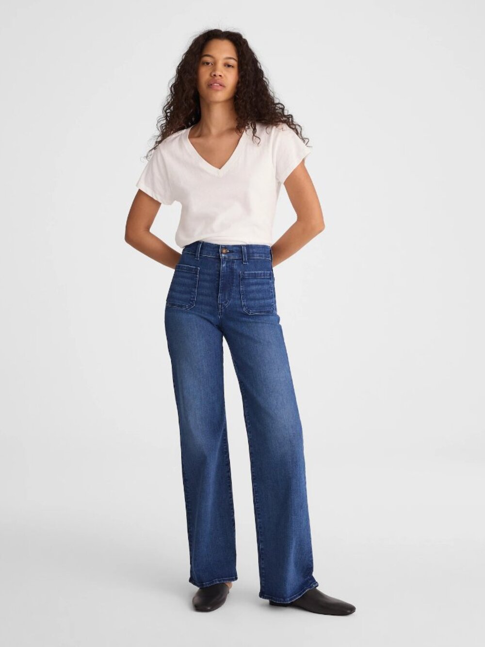 Madewell The Emmy Wide-Leg Jean in Super Stretch Denim • size 27 • NY008